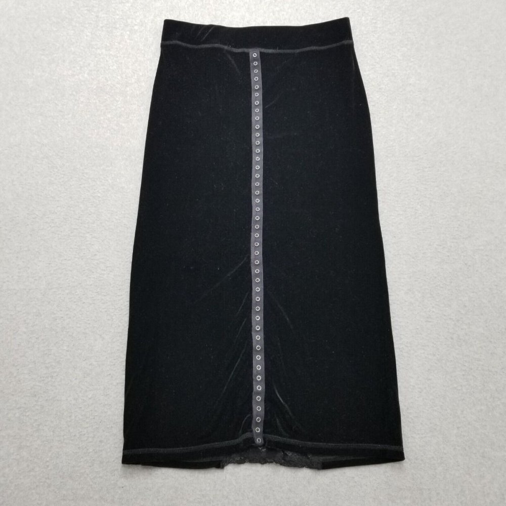 Casadei Skirt Womens Medium Black Velour Long 30x31